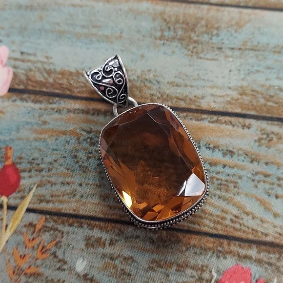 MORGANITE Sterling Silver Pendant